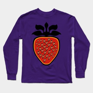 Single Strawberry Heart Berry Indigenous WAWEZHI CANADA Long Sleeve T-Shirt